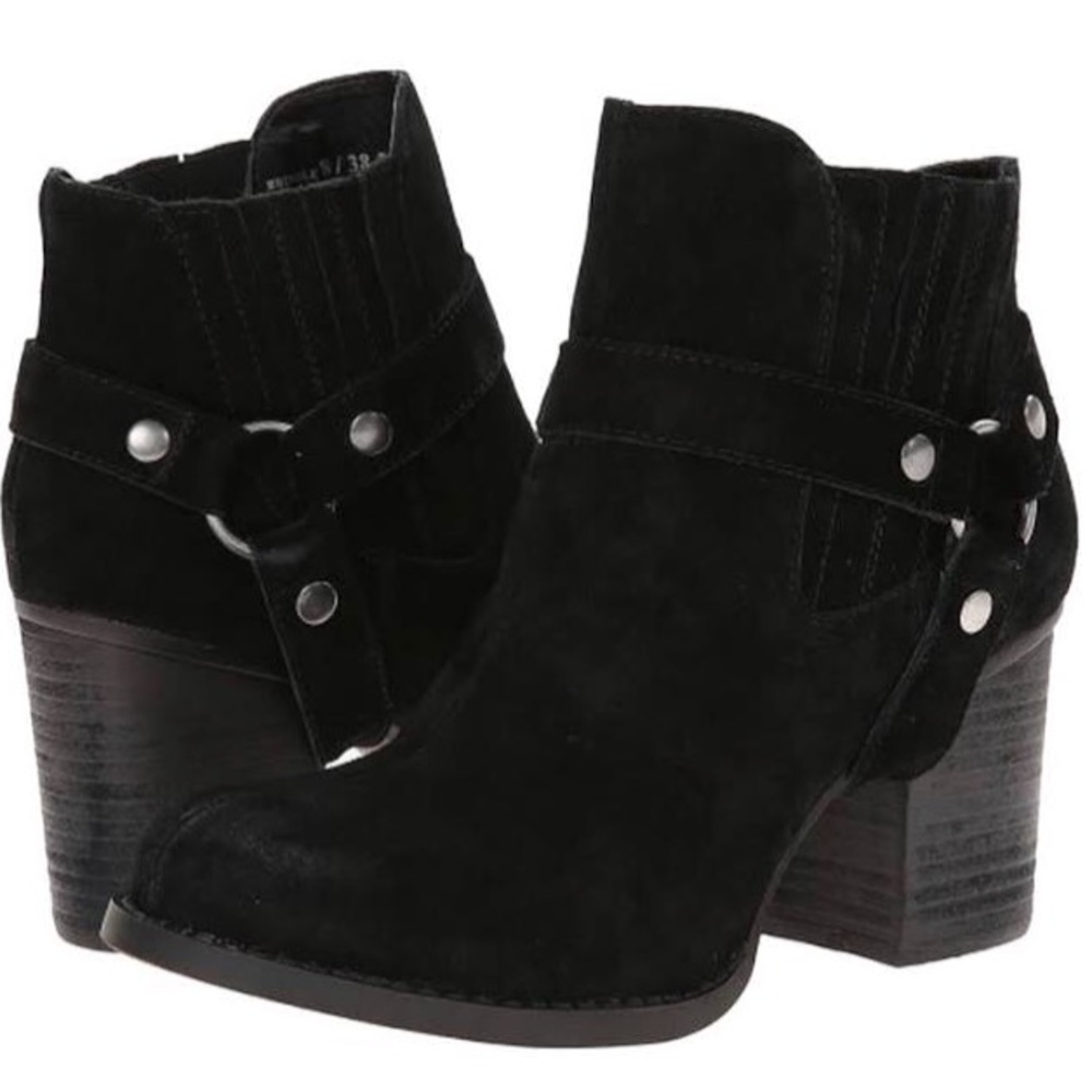 NWIB Chinese Laundry black suede booties sz 8 - Picture 2 of 7